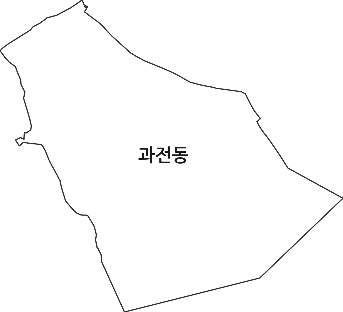경상북도 영천시 과전동 법정동 행정구역 경계 지도
