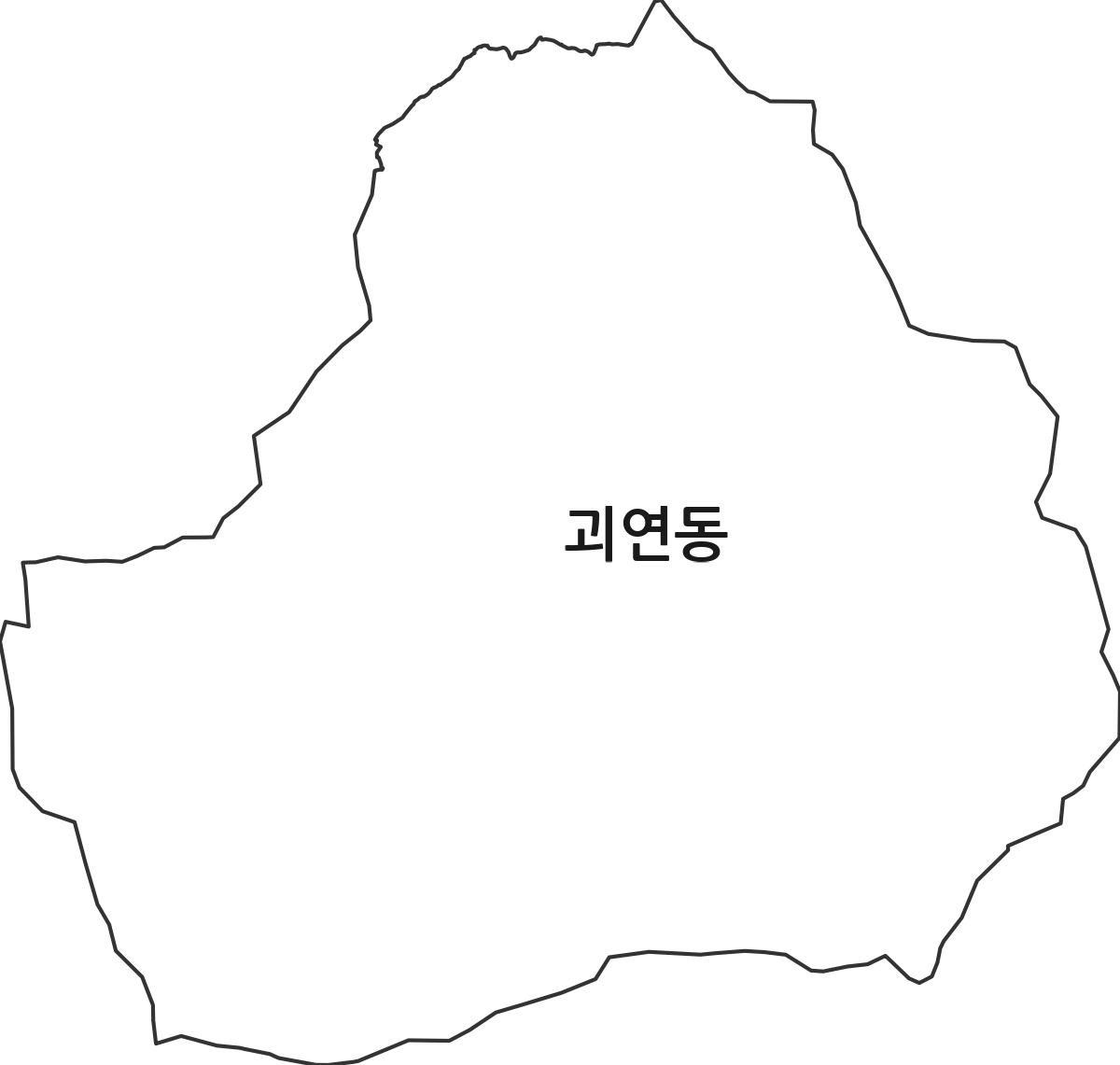 경상북도 영천시 괴연동 법정동 행정구역 경계 지도