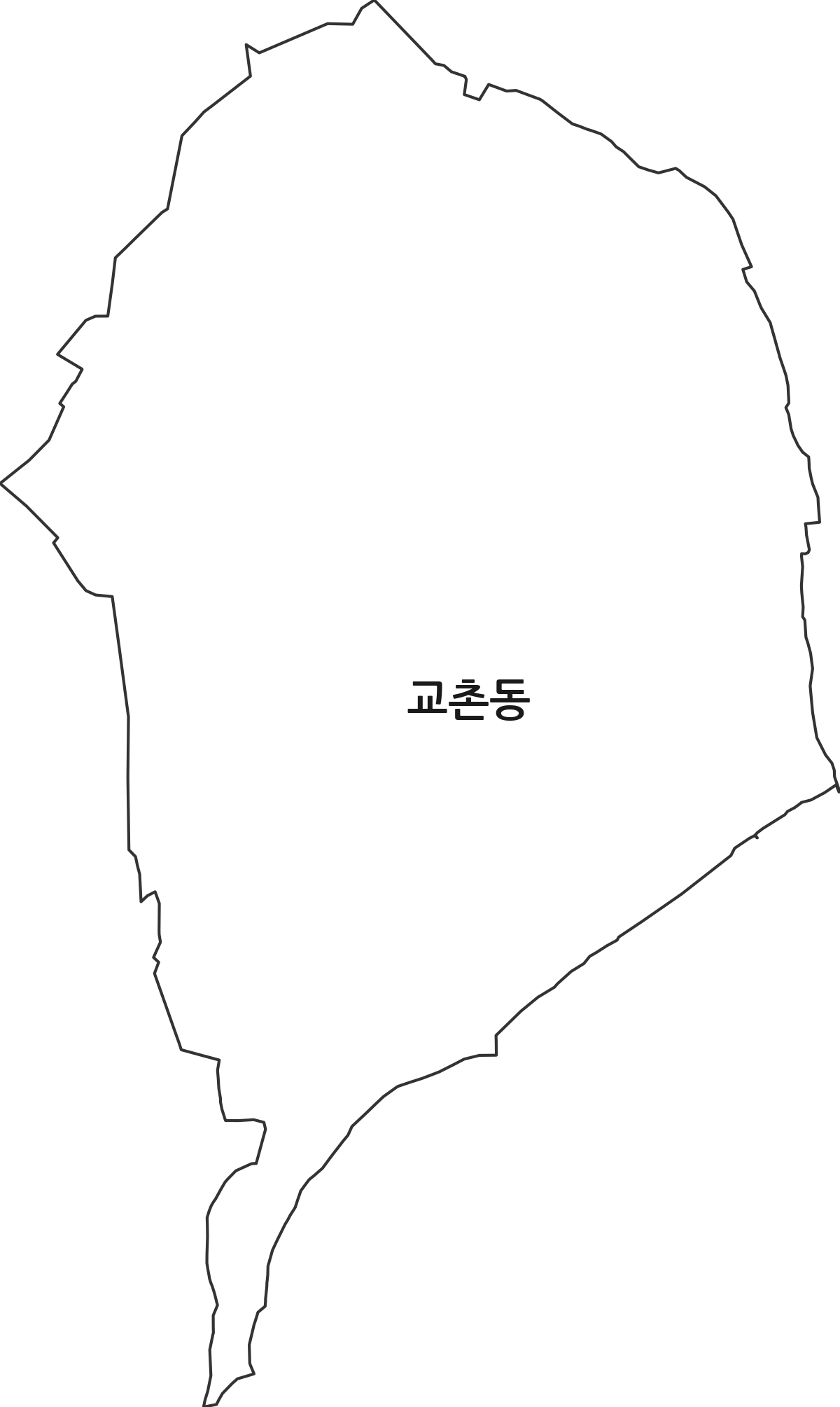 경상북도 영천시 교촌동 법정동 행정구역 경계 지도