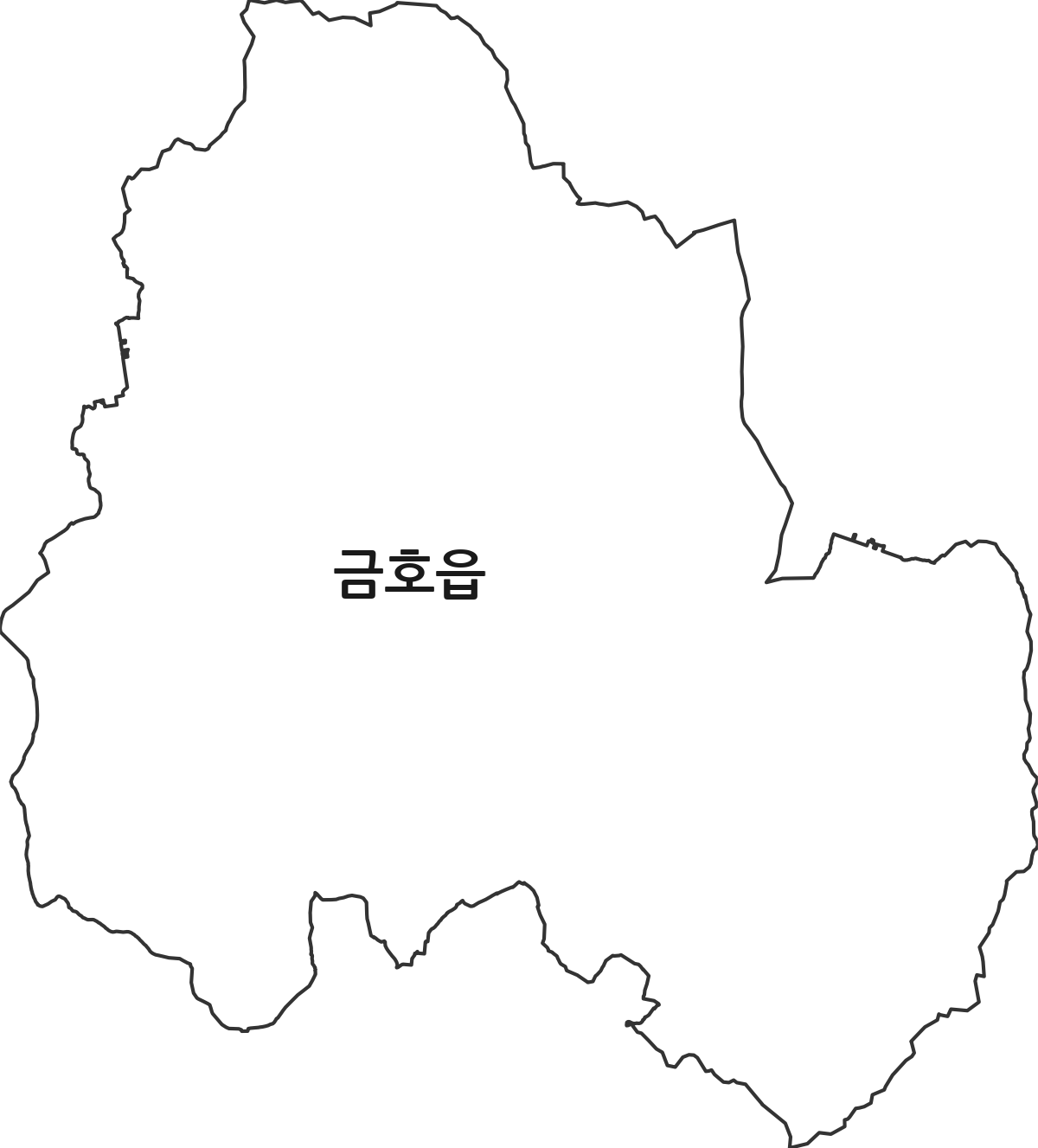 경상북도 영천시 금호읍 법정동 행정구역 경계 지도