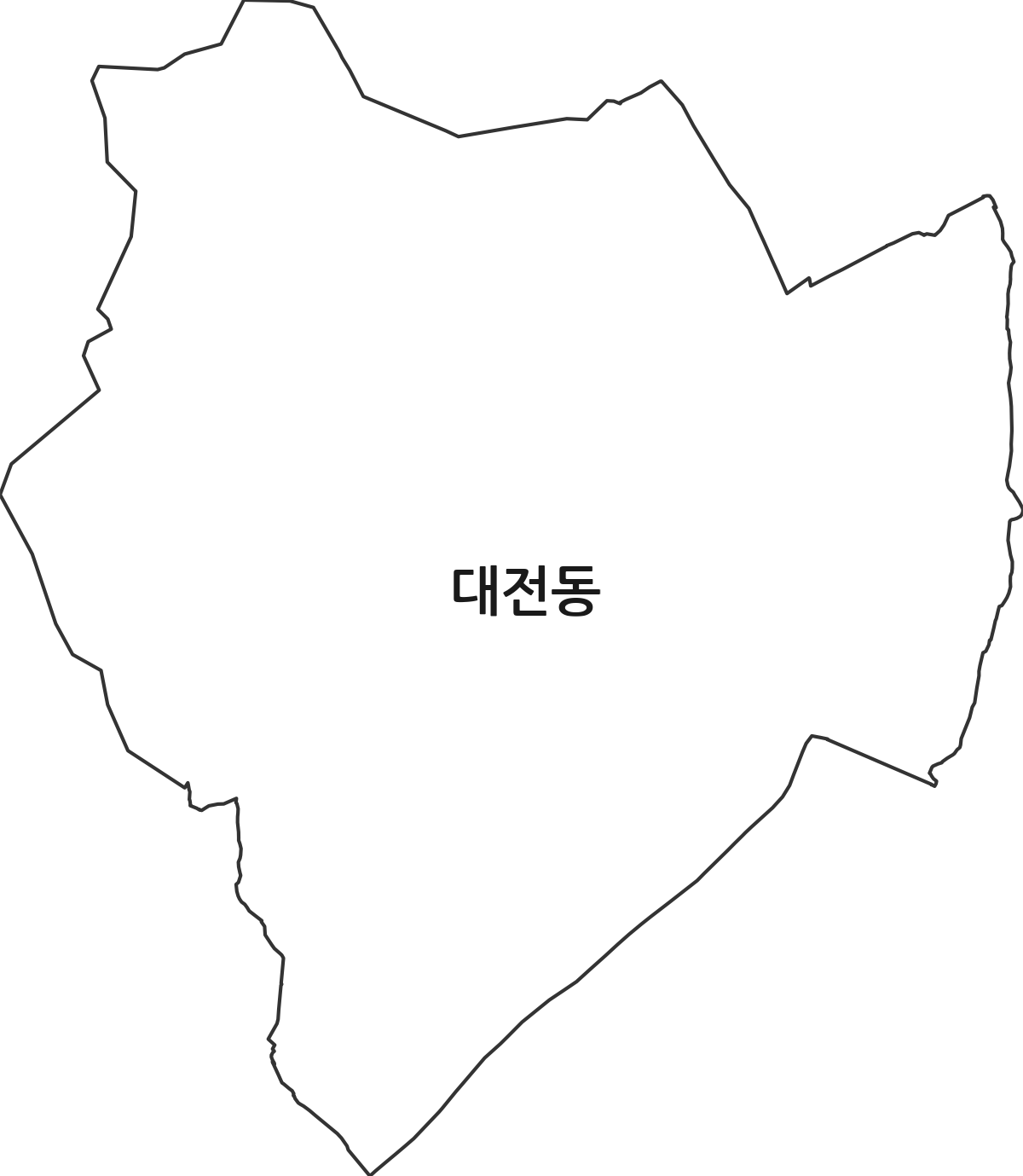 경상북도 영천시 대전동 법정동 행정구역 경계 지도