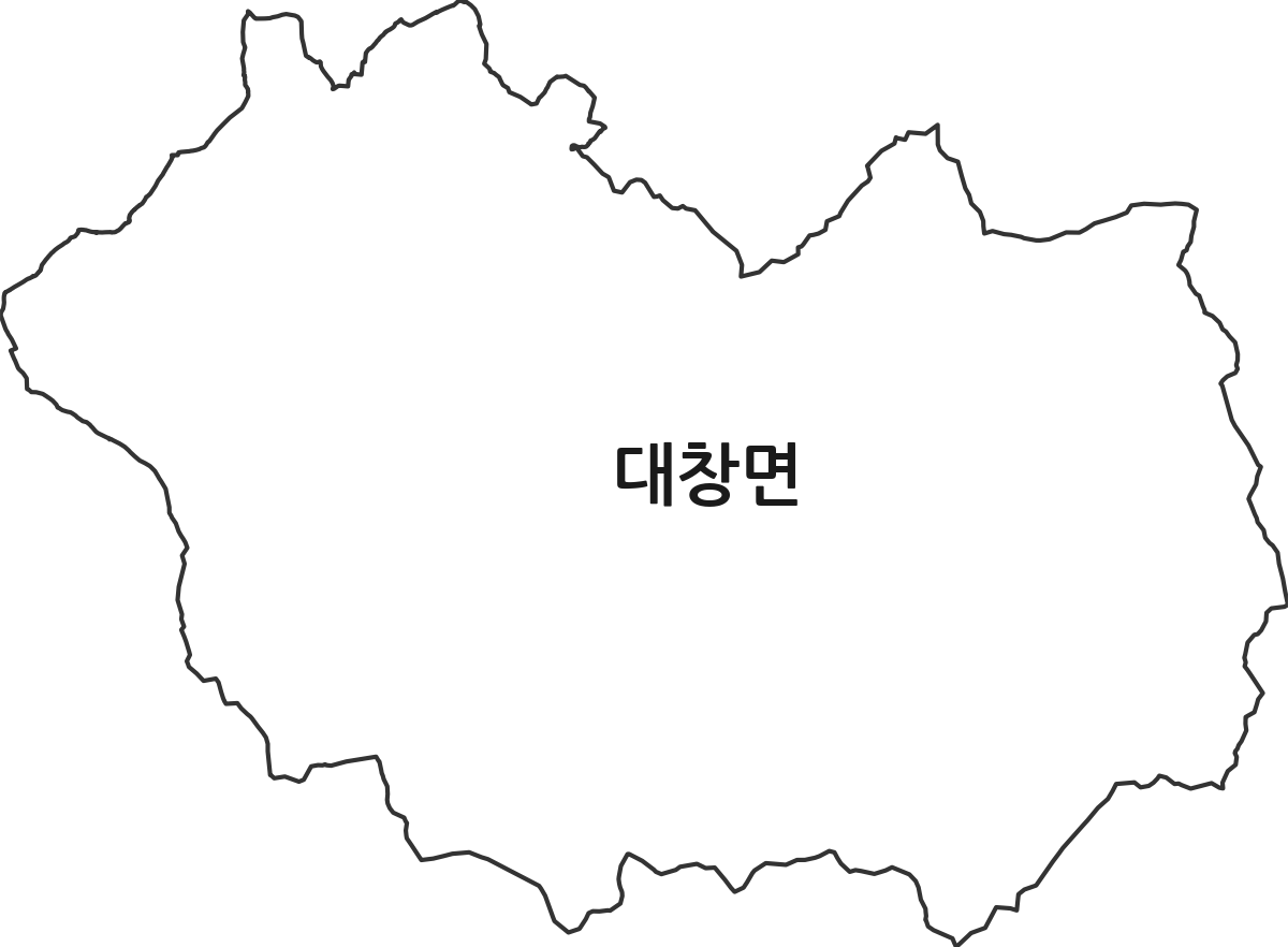 경상북도 영천시 대창면 법정동 행정구역 경계 지도