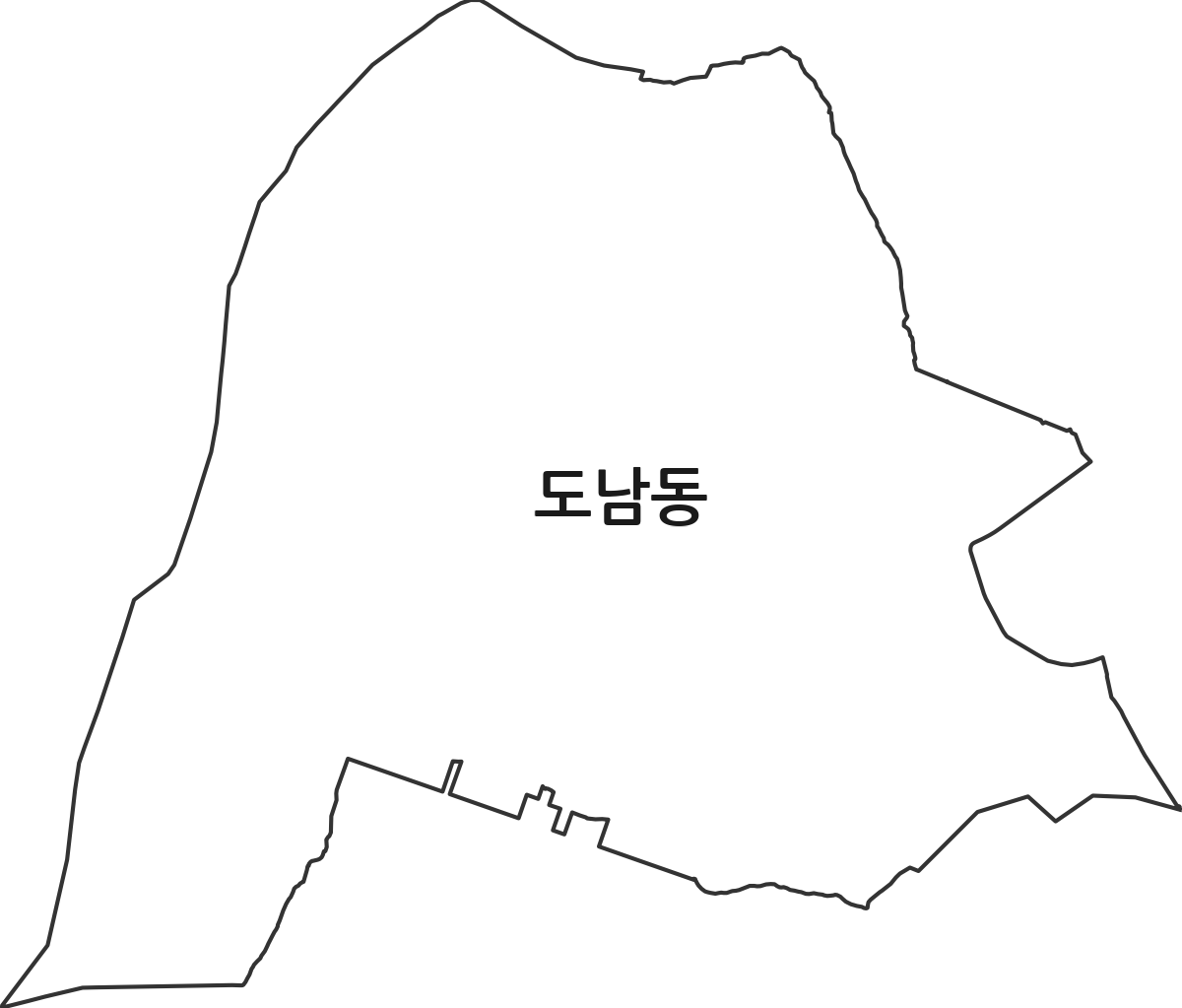 경상북도 영천시 도남동 법정동 행정구역 경계 지도