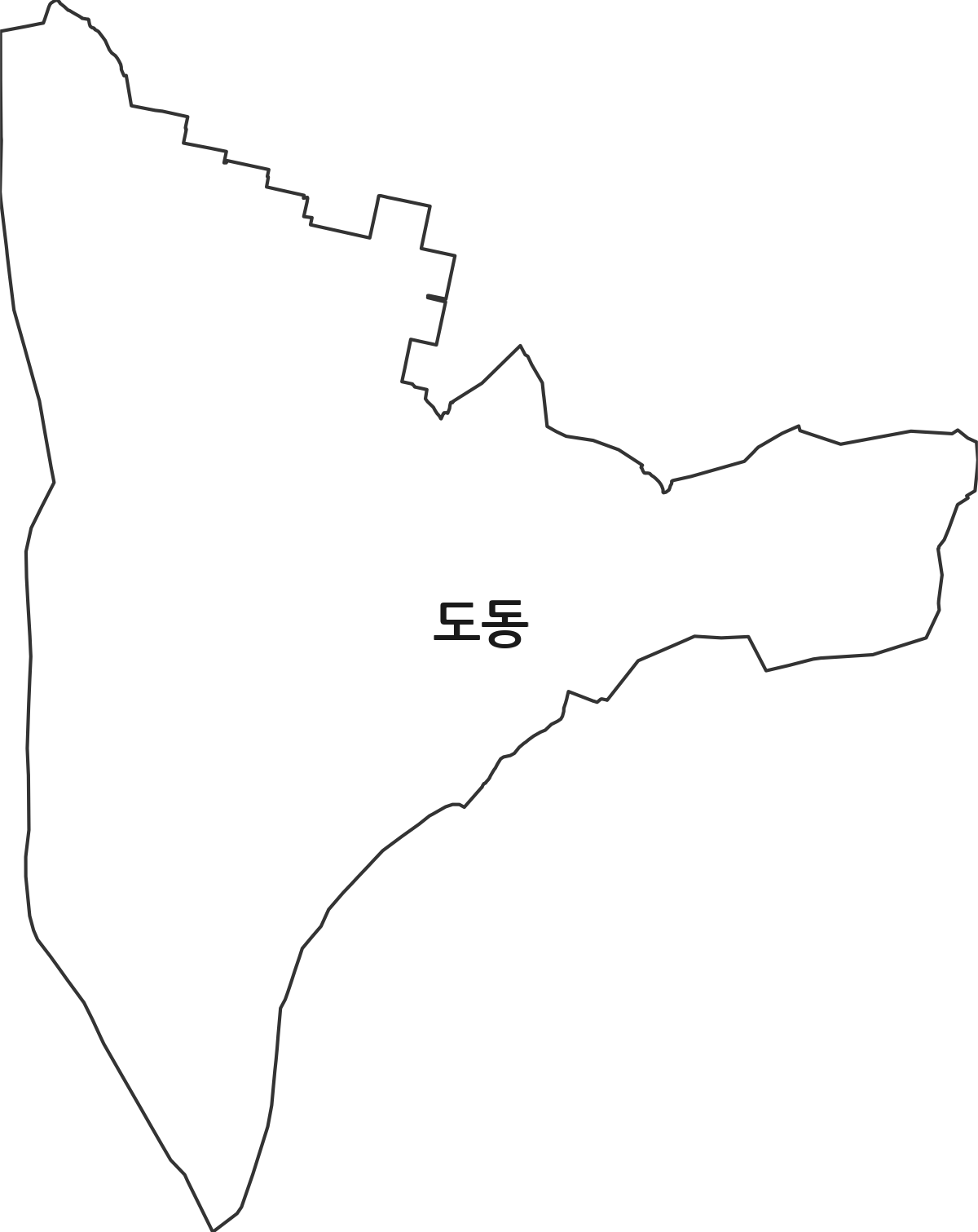 경상북도 영천시 도동 법정동 행정구역 경계 지도