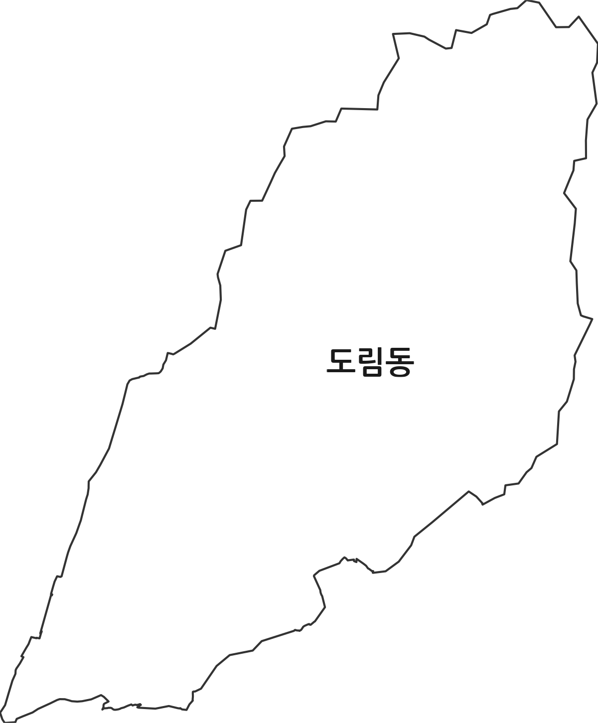 경상북도 영천시 도림동 법정동 행정구역 경계 지도