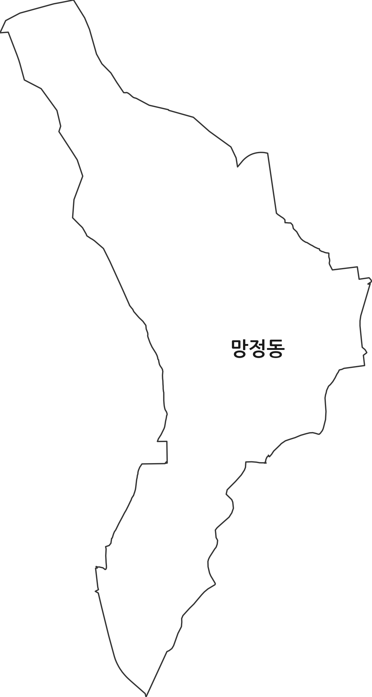 경상북도 영천시 망정동 법정동 행정구역 경계 지도