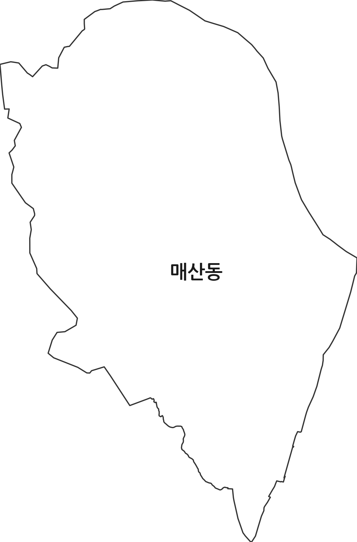 경상북도 영천시 매산동 법정동 행정구역 경계 지도