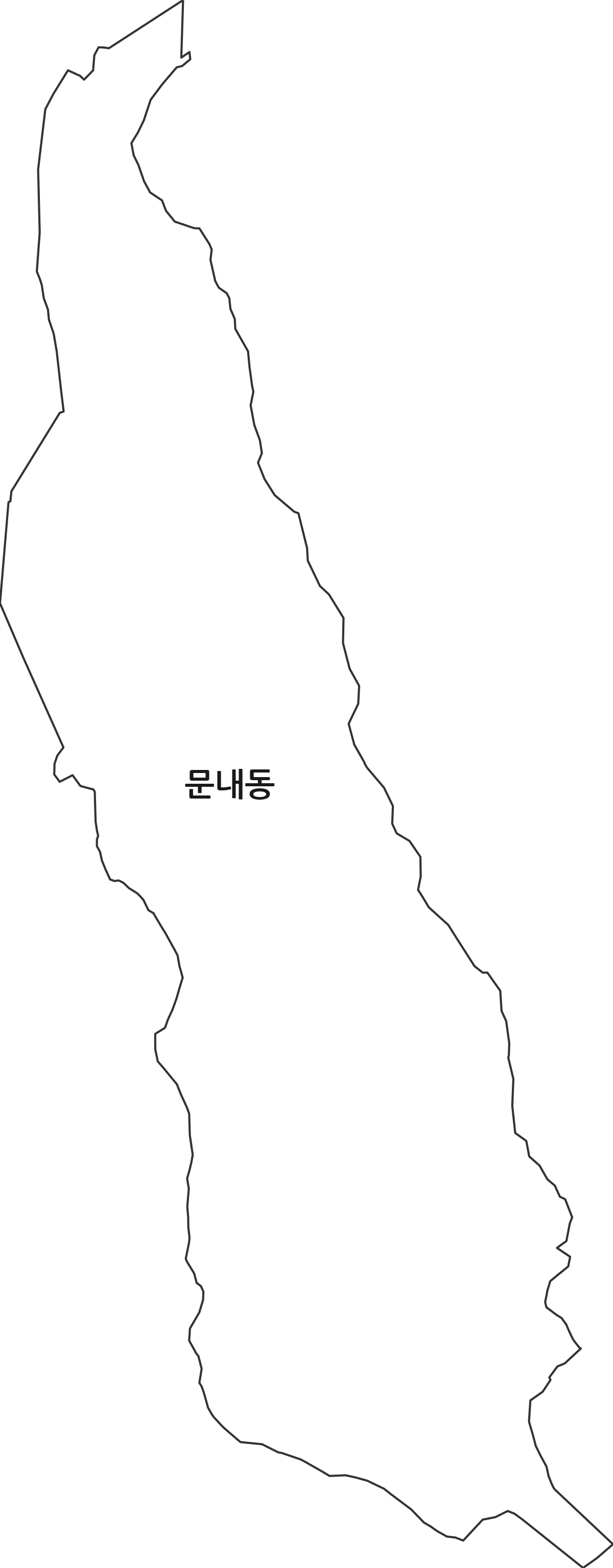 경상북도 영천시 문내동 법정동 행정구역 경계 지도