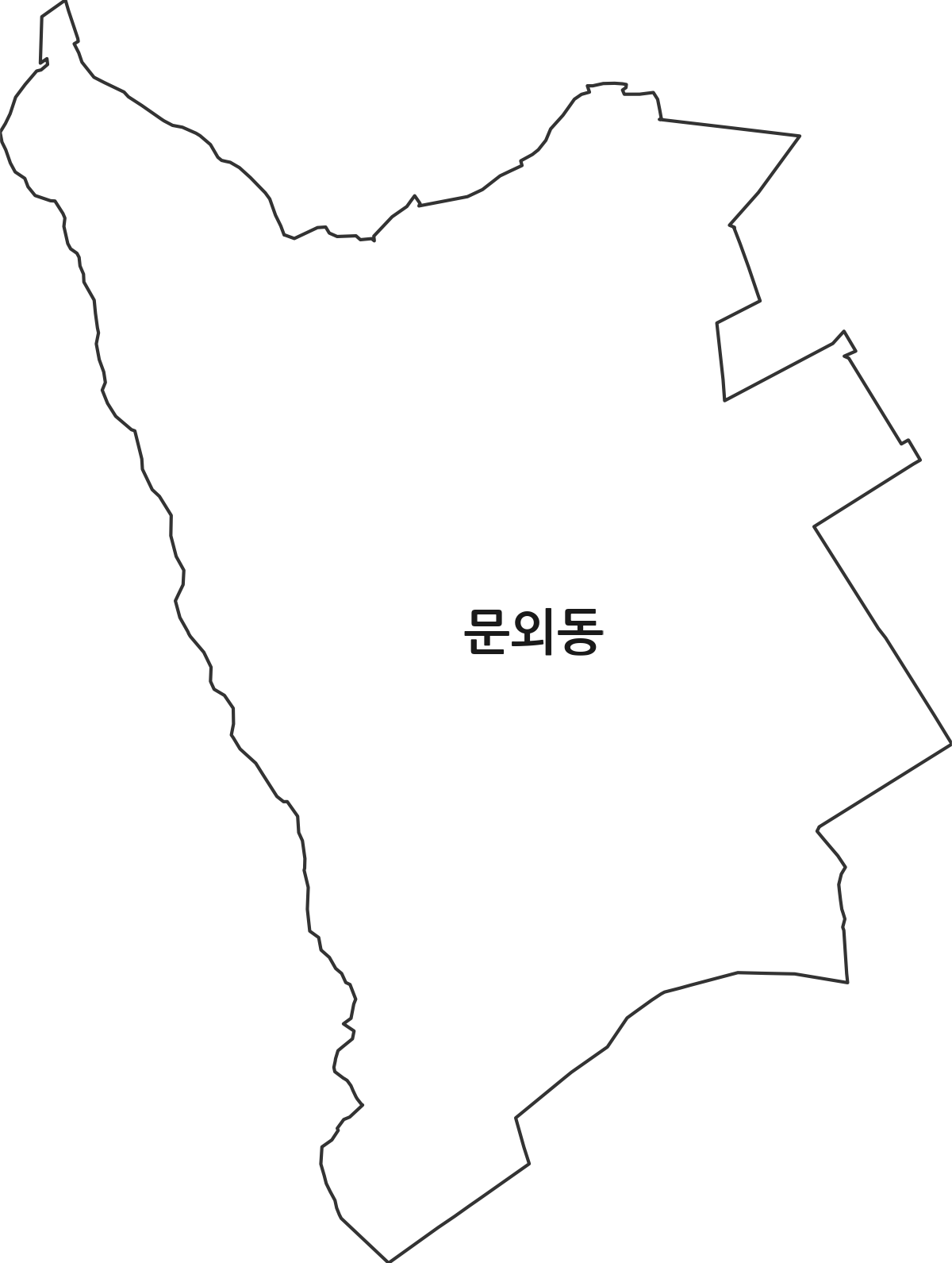 경상북도 영천시 문외동 법정동 행정구역 경계 지도