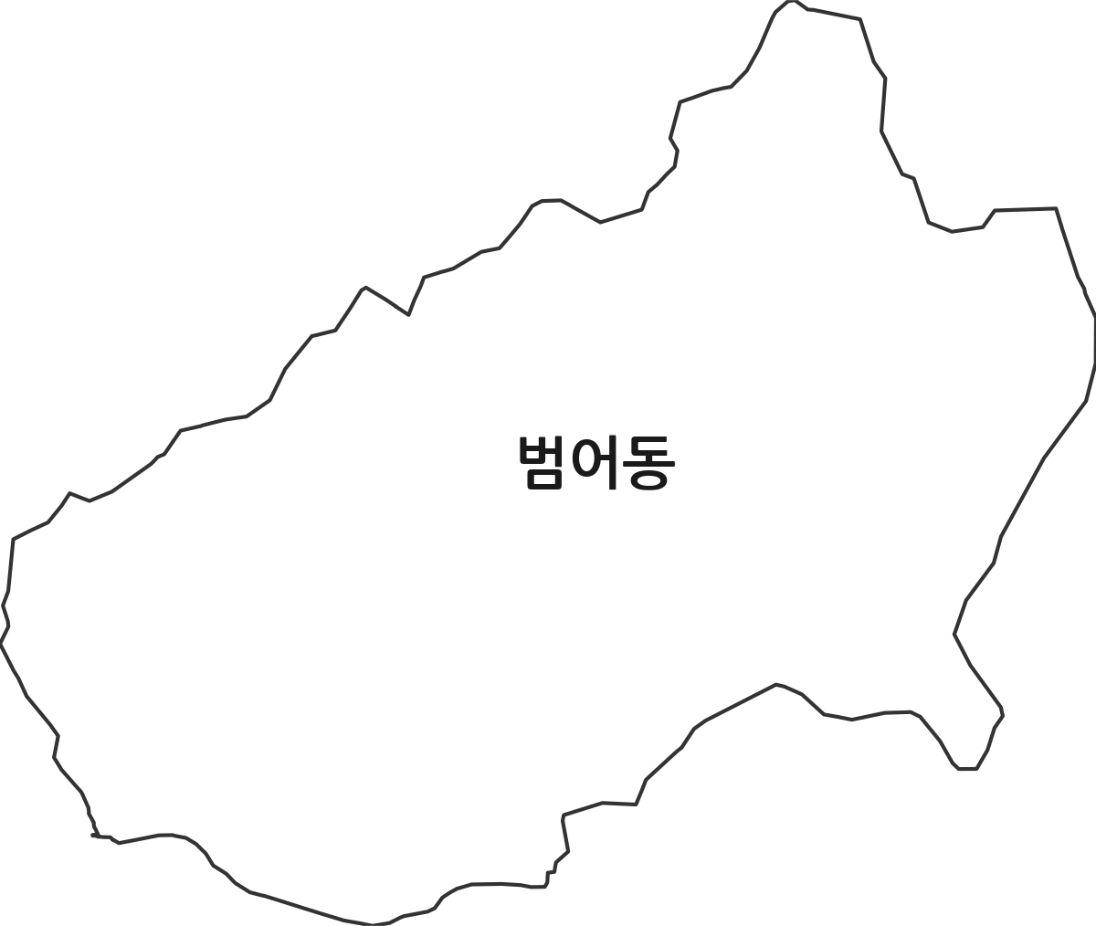 경상북도 영천시 범어동 법정동 행정구역 경계 지도