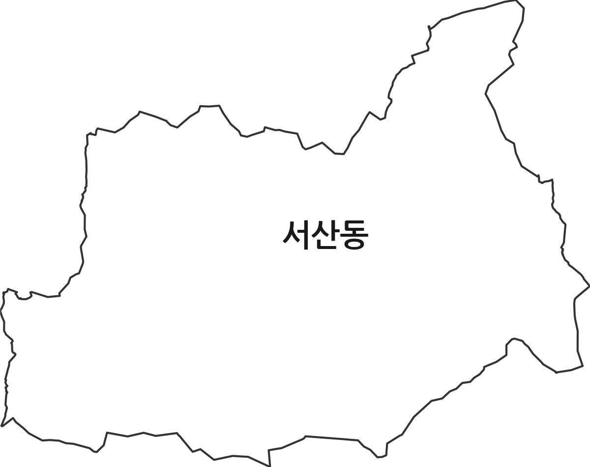 경상북도 영천시 서산동 법정동 행정구역 경계 지도