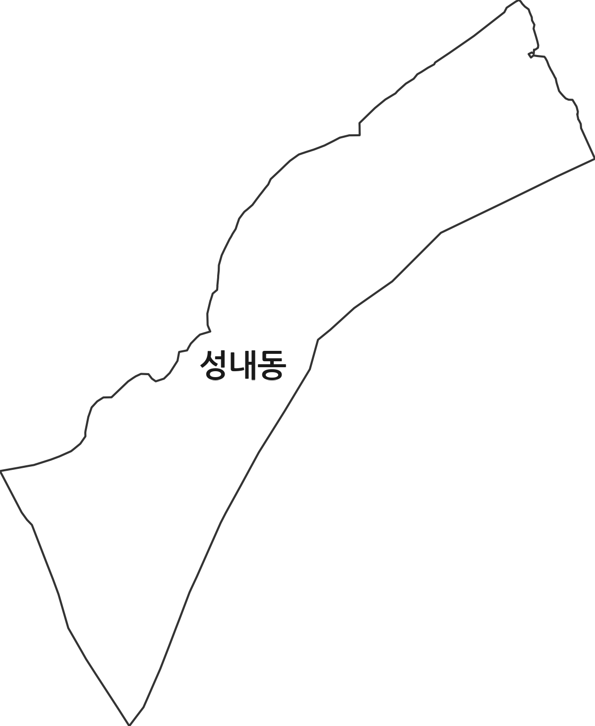 경상북도 영천시 성내동 법정동 행정구역 경계 지도