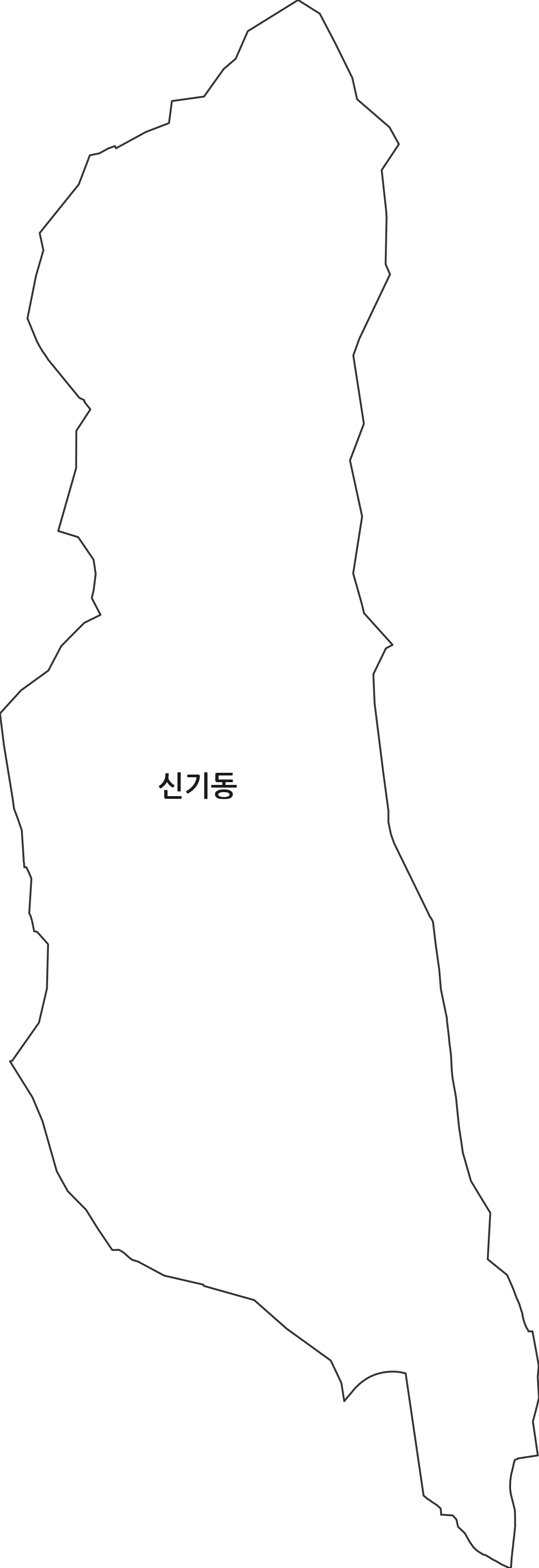 경상북도 영천시 신기동 법정동 행정구역 경계 지도