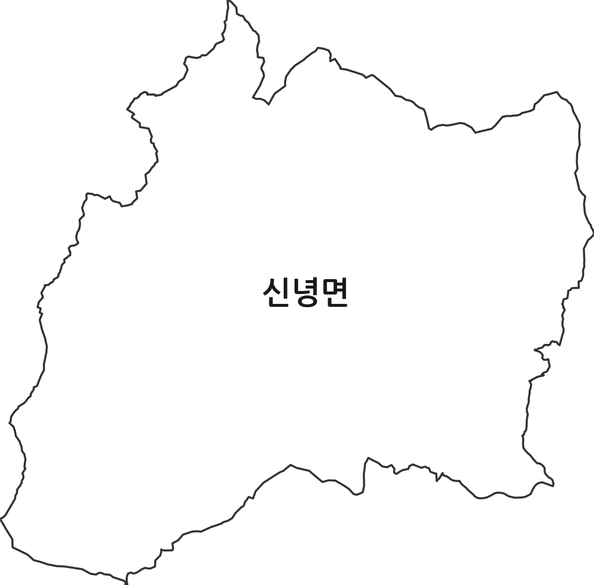 경상북도 영천시 신녕면 법정동 행정구역 경계 지도