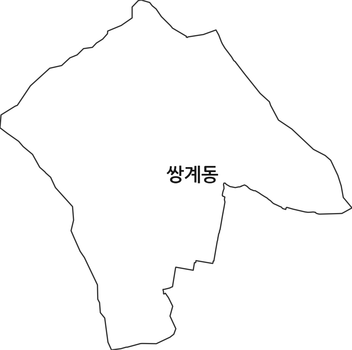 경상북도 영천시 쌍계동 법정동 행정구역 경계 지도