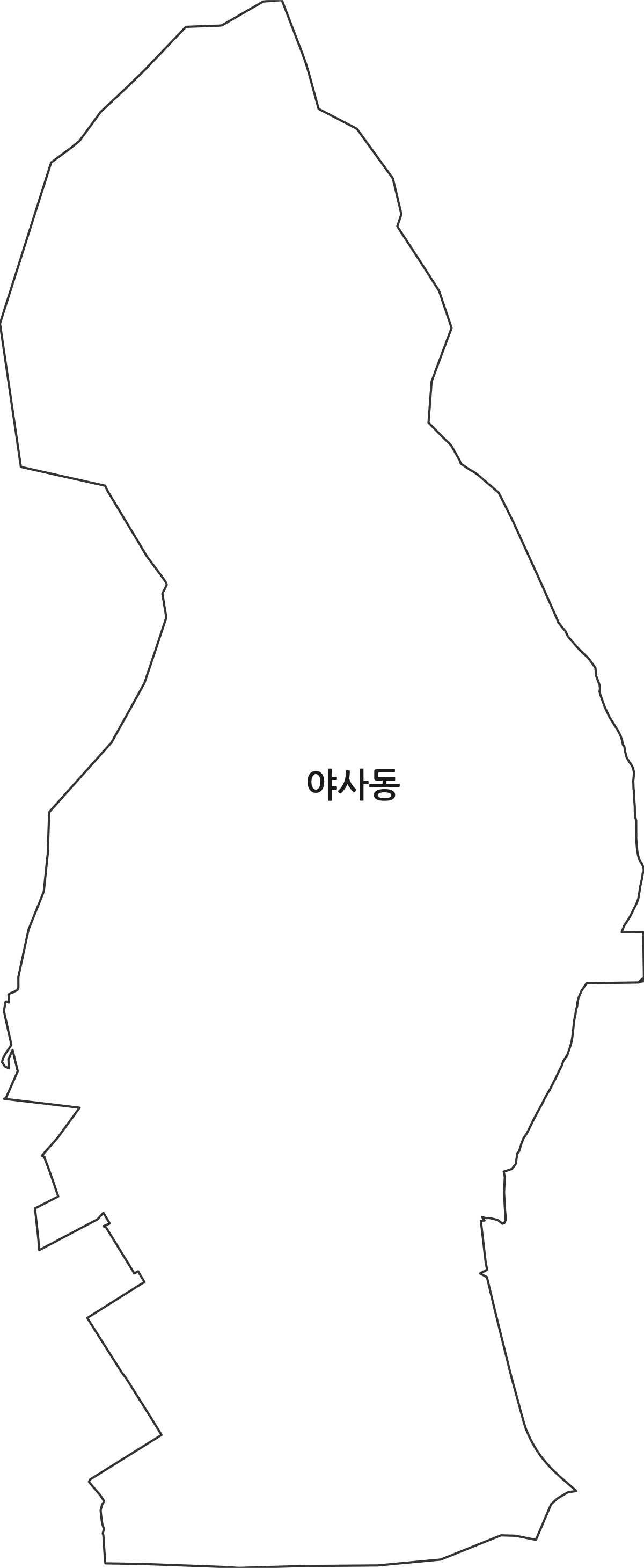 경상북도 영천시 야사동 법정동 행정구역 경계 지도