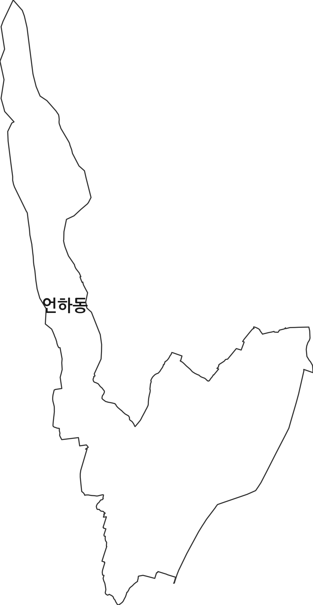 경상북도 영천시 언하동 법정동 행정구역 경계 지도
