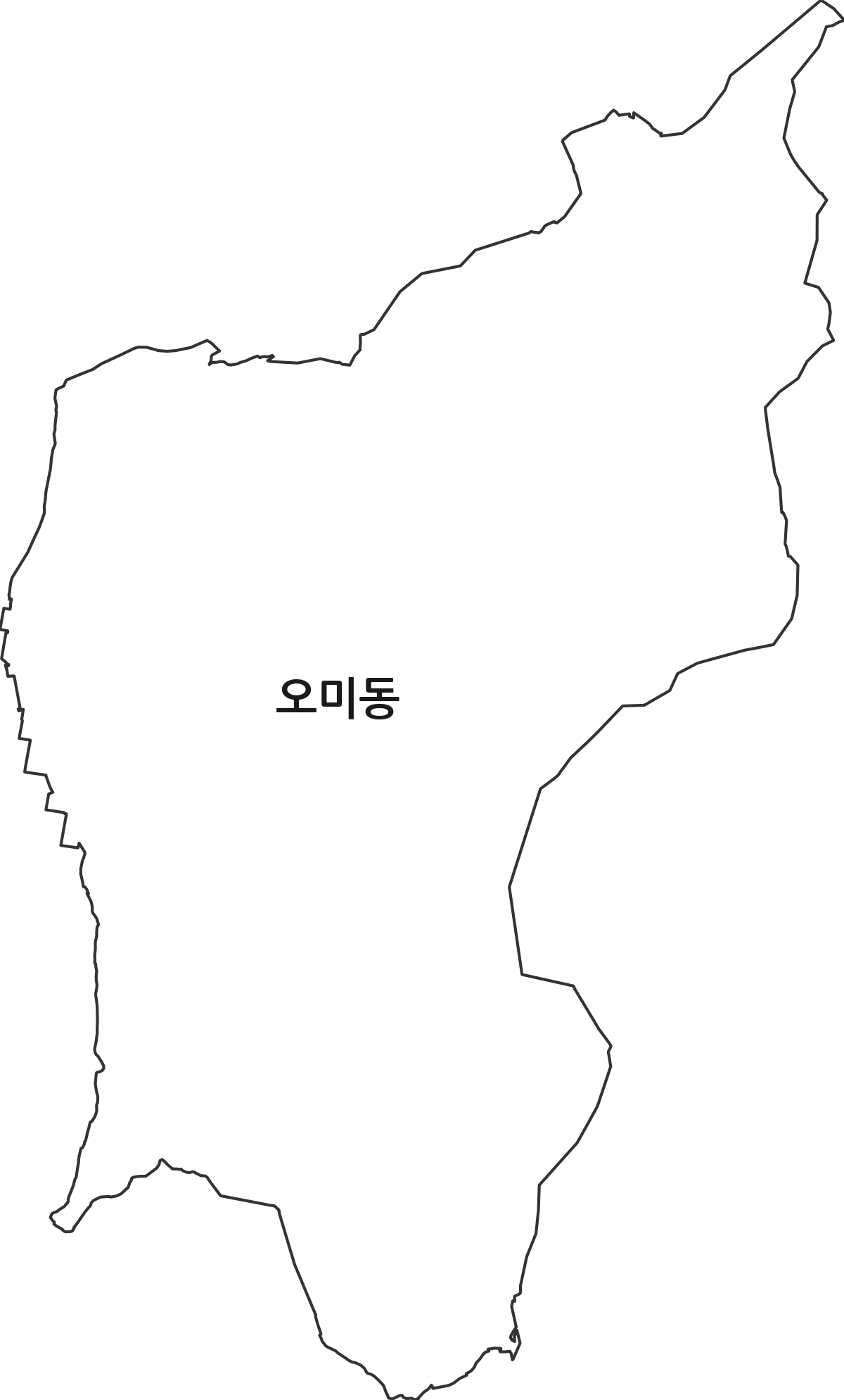 경상북도 영천시 오미동 법정동 행정구역 경계 지도