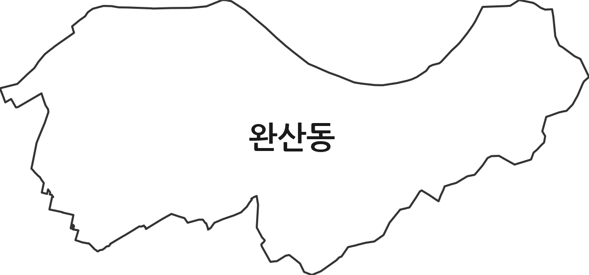 경상북도 영천시 완산동 법정동 행정구역 경계 지도