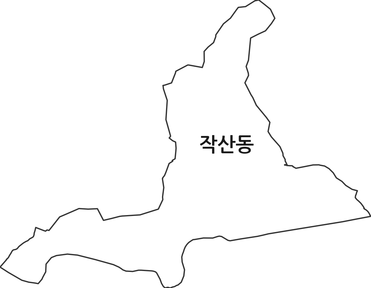 경상북도 영천시 작산동 법정동 행정구역 경계 지도