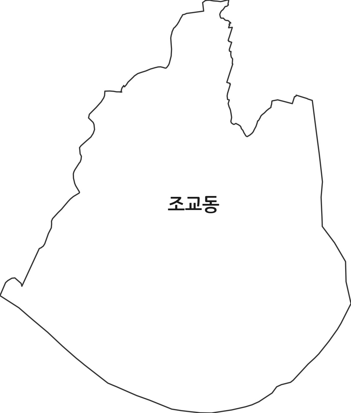 경상북도 영천시 조교동 법정동 행정구역 경계 지도