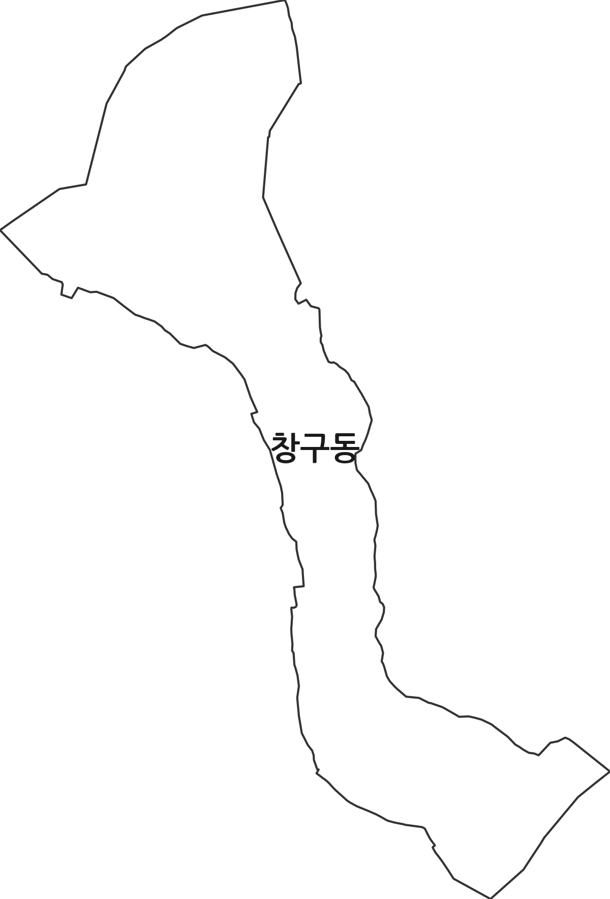 경상북도 영천시 창구동 법정동 행정구역 경계 지도