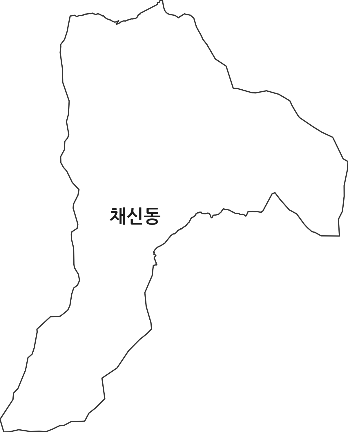 경상북도 영천시 채신동 법정동 행정구역 경계 지도