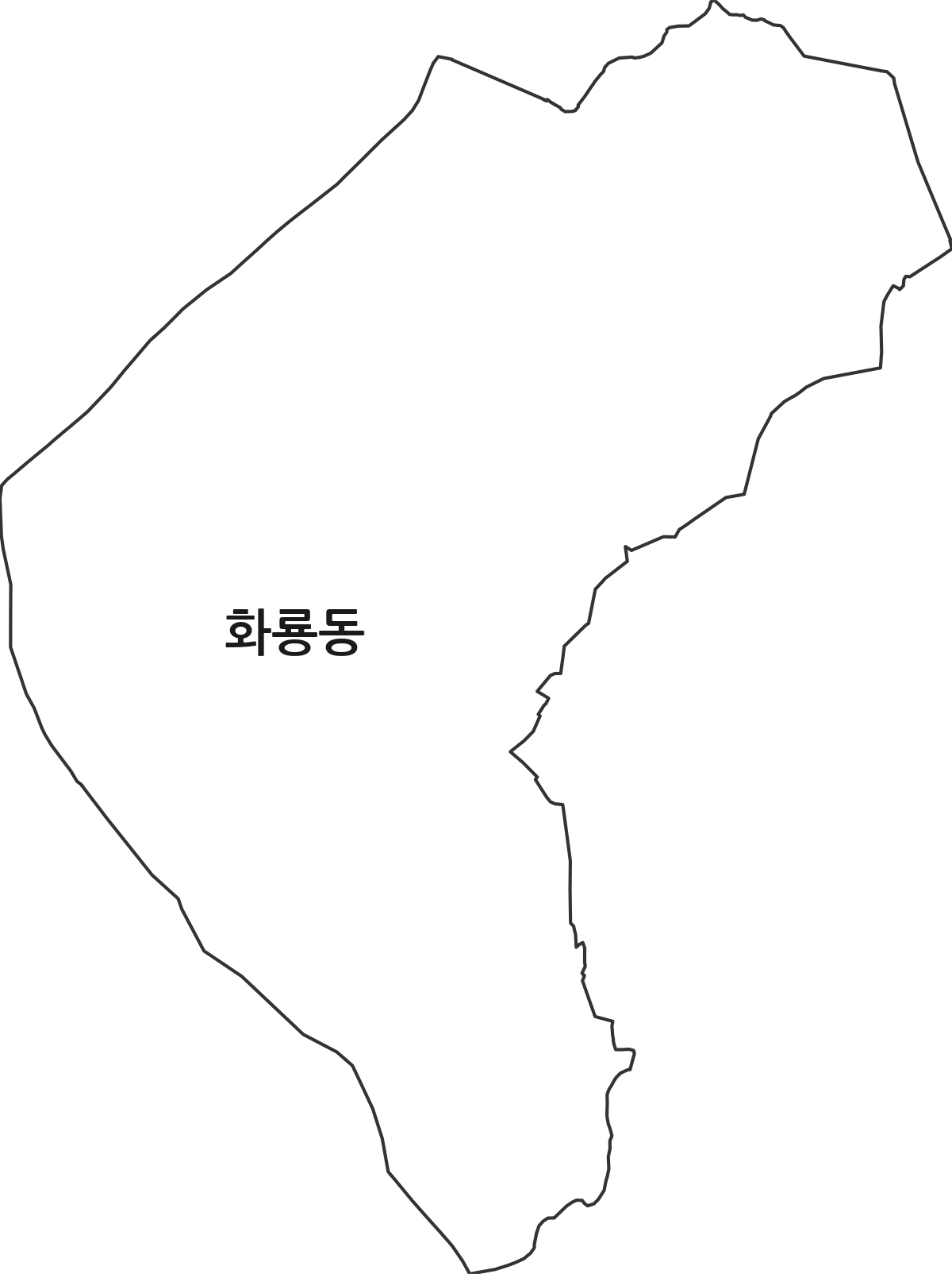 경상북도 영천시 화룡동 법정동 행정구역 경계 지도