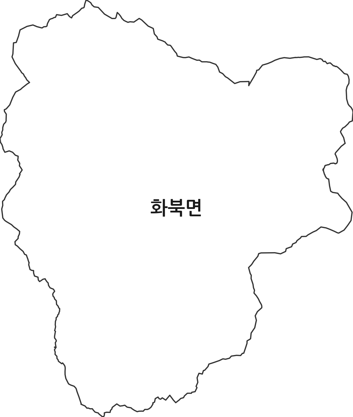 경상북도 영천시 화북면 법정동 행정구역 경계 지도