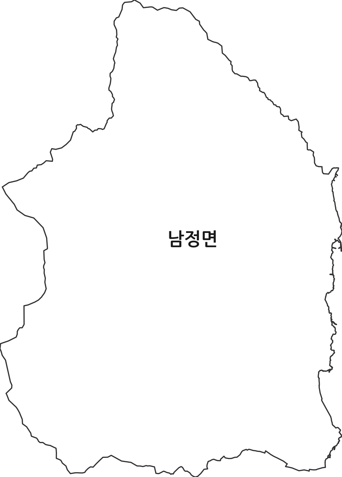 경상북도 영덕군 남정면 행정동 행정구역 경계 지도
