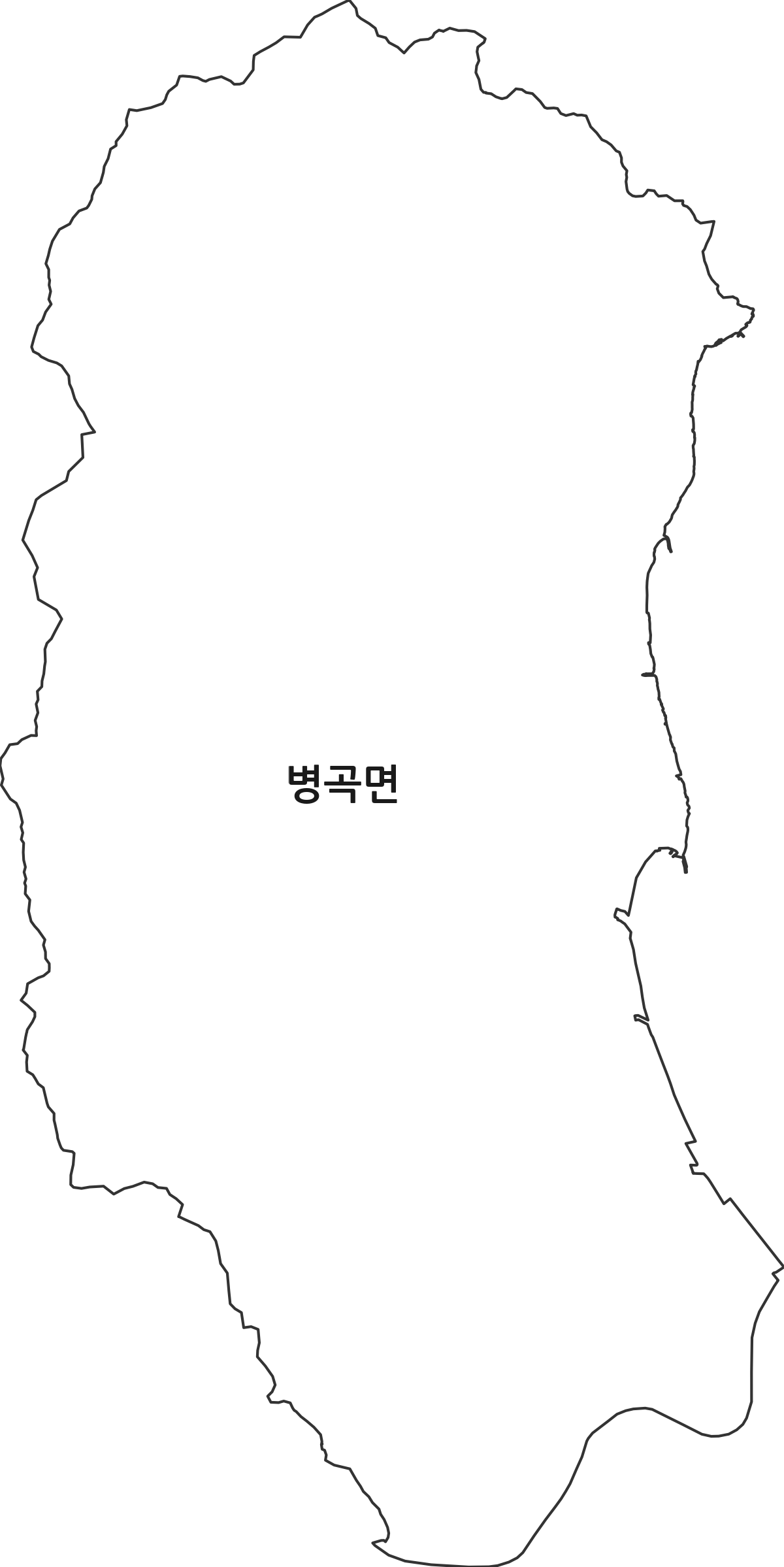 경상북도 영덕군 병곡면 행정동 행정구역 경계 지도