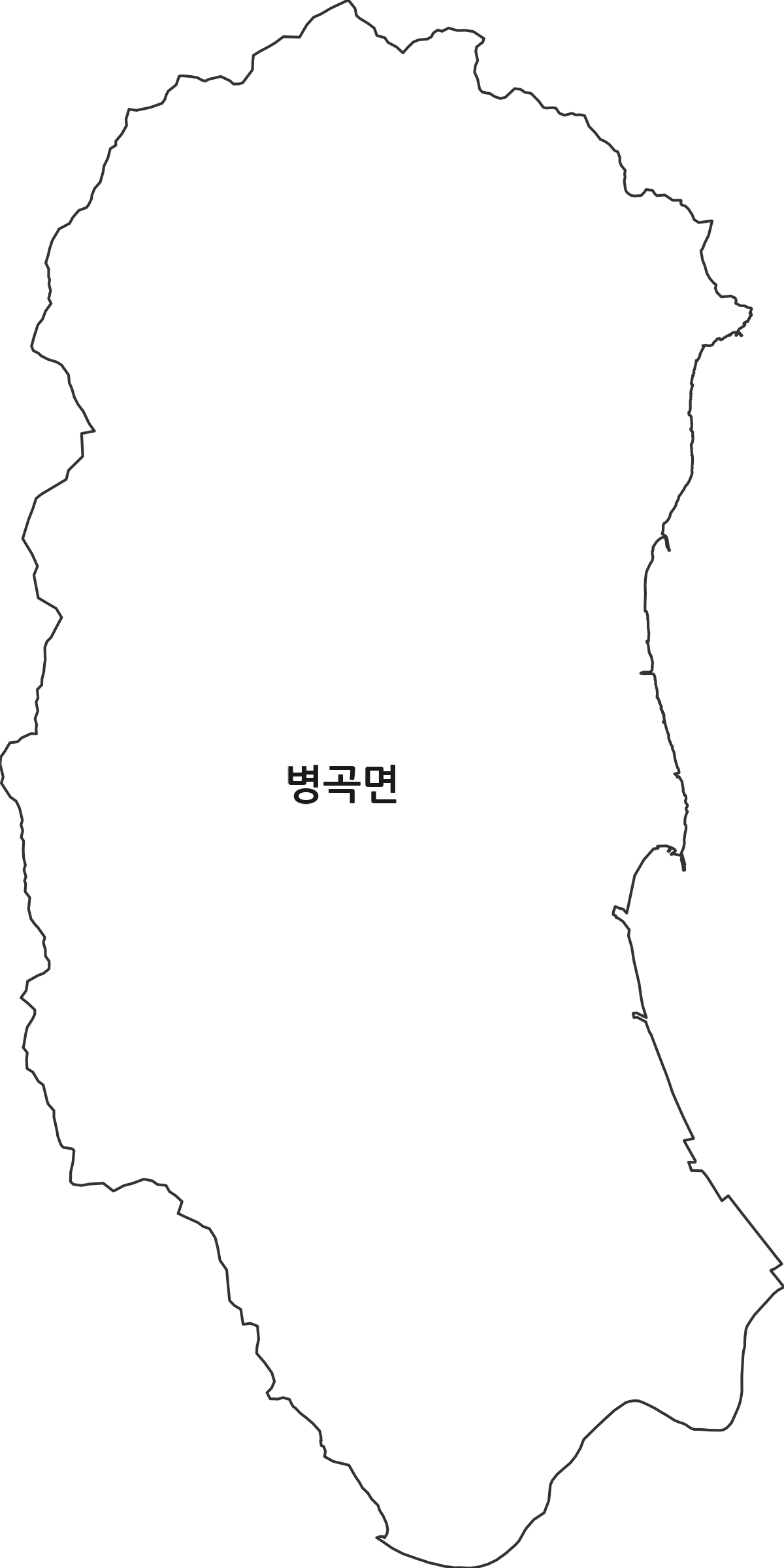 경상북도 영덕군 병곡면 법정동 행정구역 경계 지도