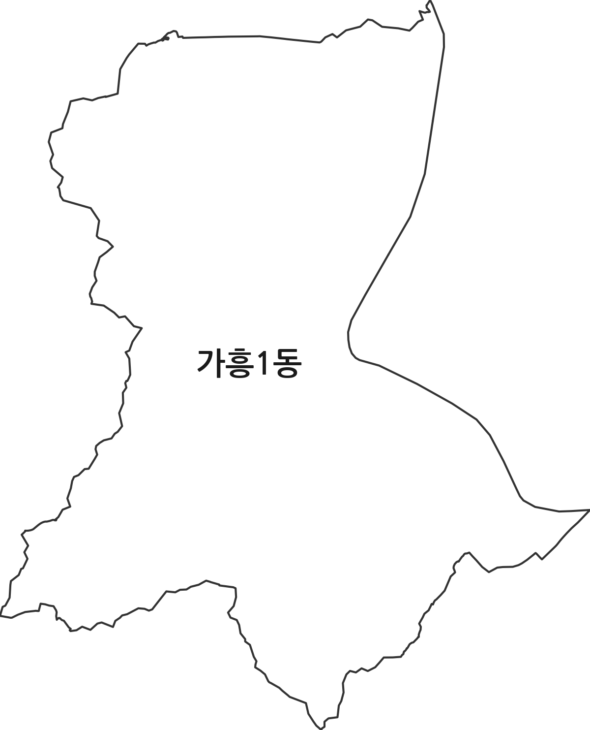 경상북도 영주시 가흥1동 행정동 행정구역 경계 지도