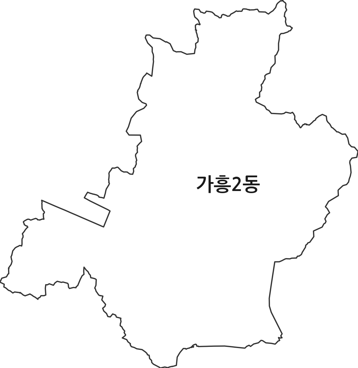 경상북도 영주시 가흥2동 행정동 행정구역 경계 지도