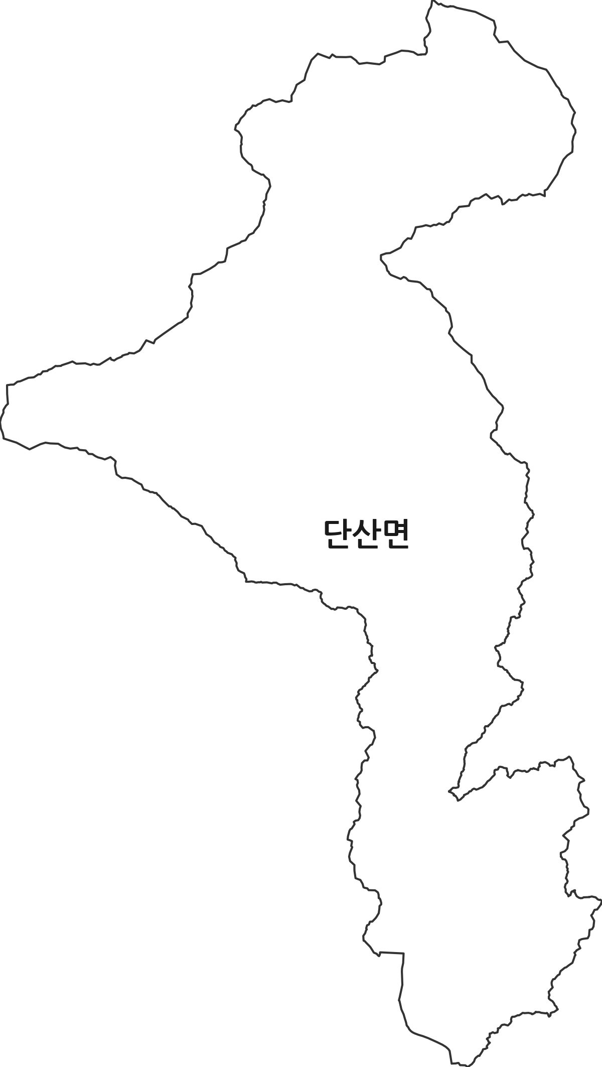 경상북도 영주시 단산면 행정동 행정구역 경계 지도