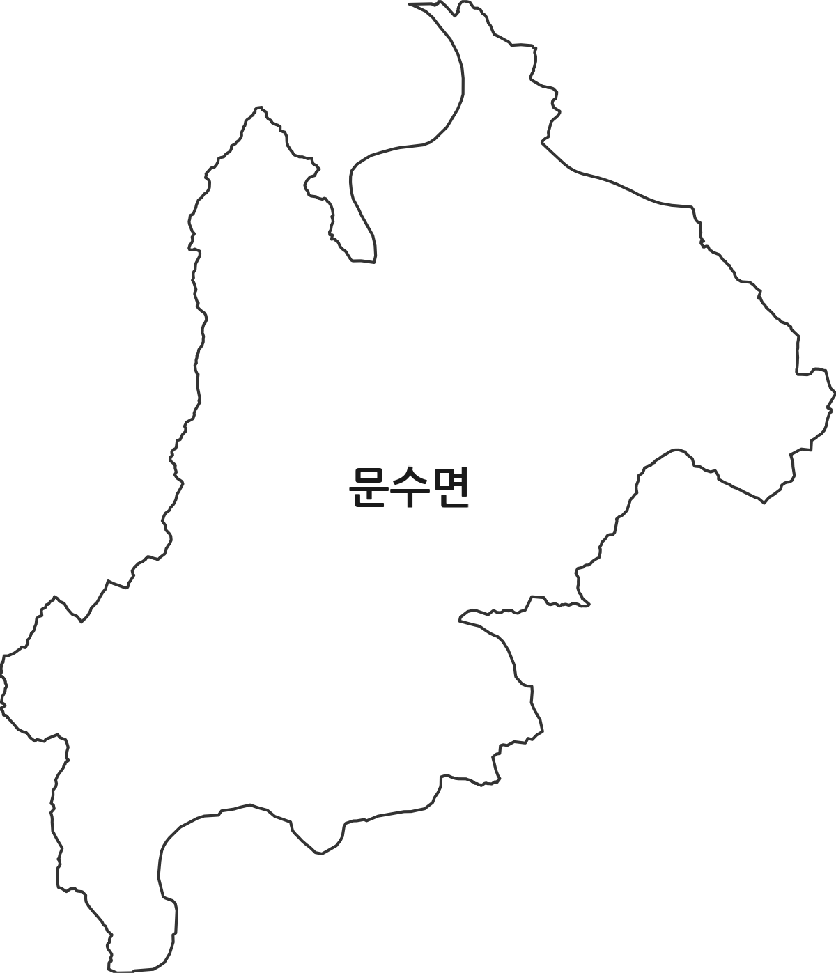 경상북도 영주시 문수면 행정동 행정구역 경계 지도