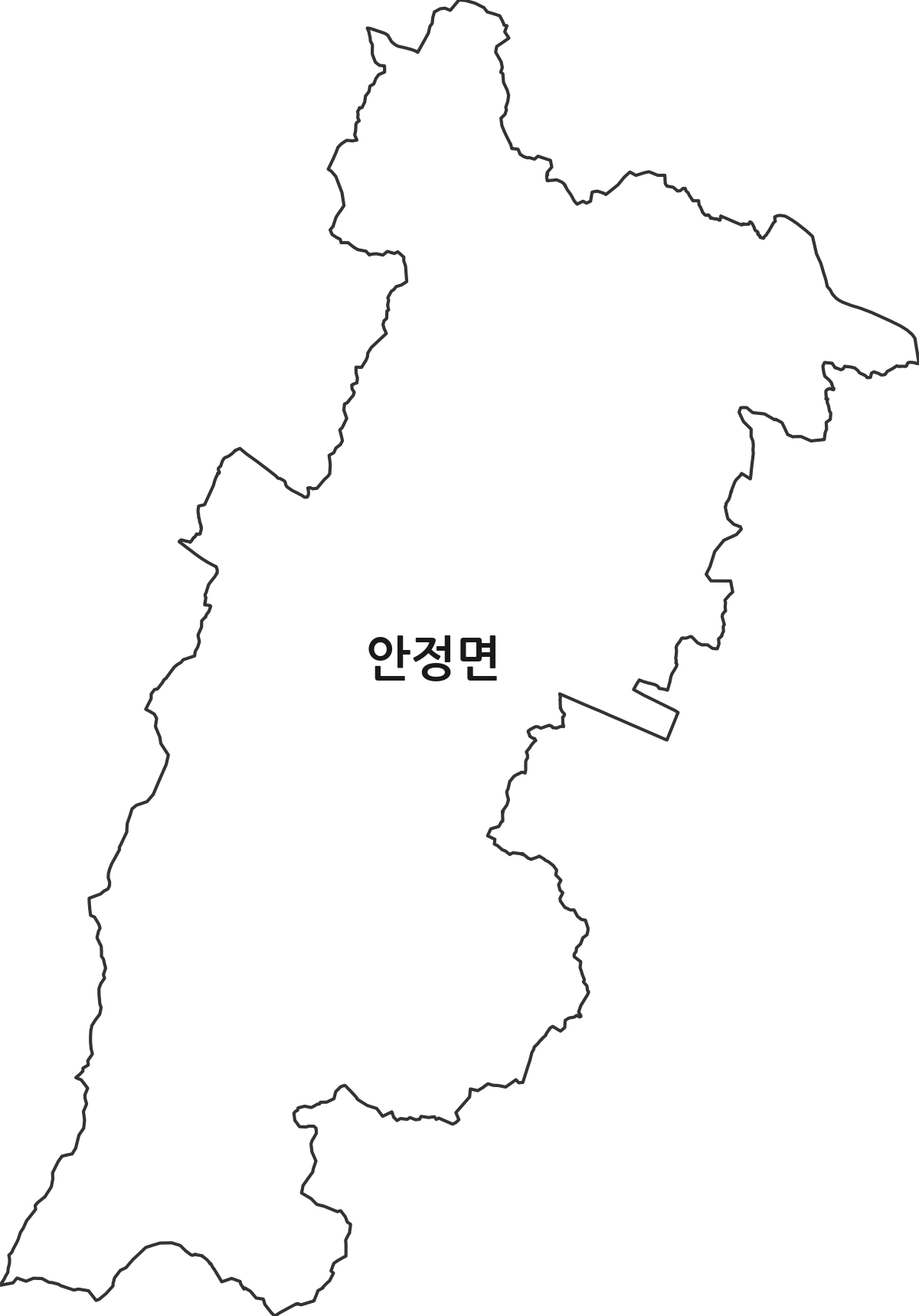 경상북도 영주시 안정면 행정동 행정구역 경계 지도