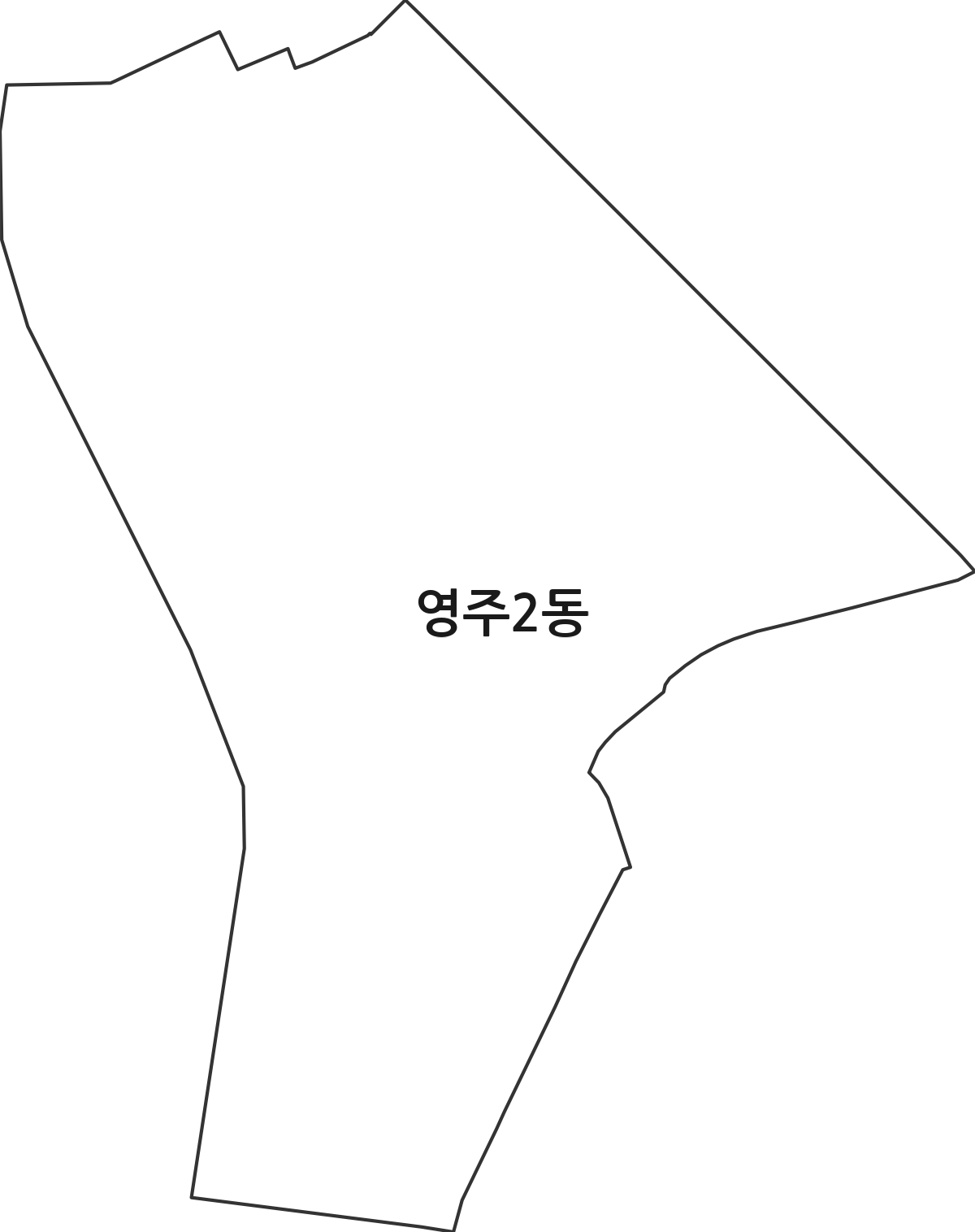 경상북도 영주시 영주2동 행정동 행정구역 경계 지도