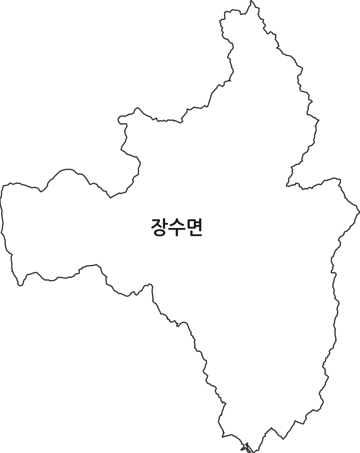 경상북도 영주시 장수면 행정동 행정구역 경계 지도