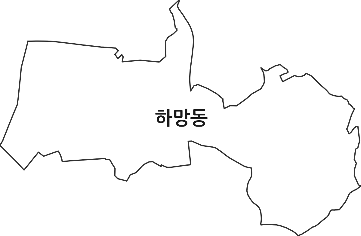 경상북도 영주시 하망동 행정동 행정구역 경계 지도