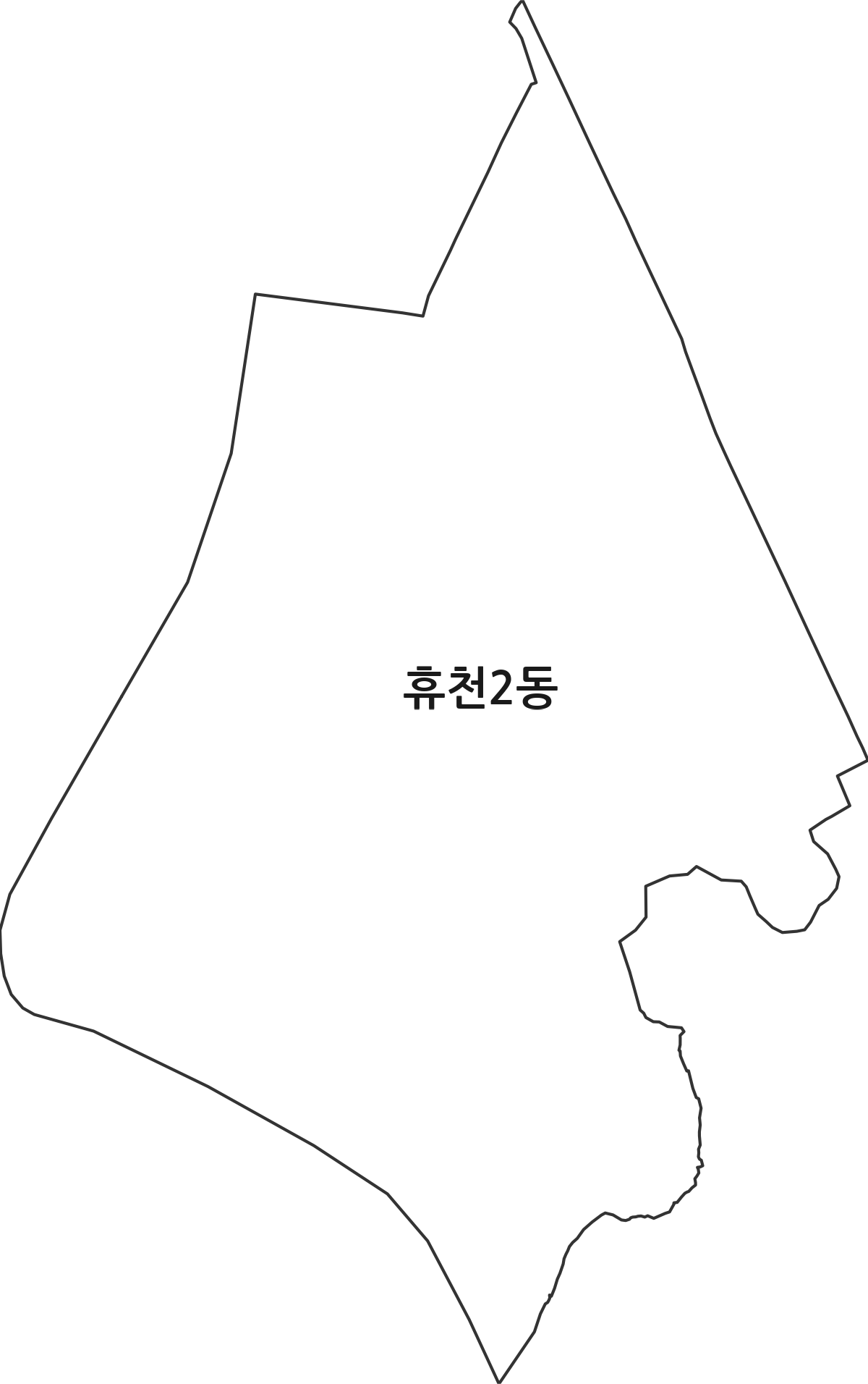 경상북도 영주시 휴천2동 행정동 행정구역 경계 지도