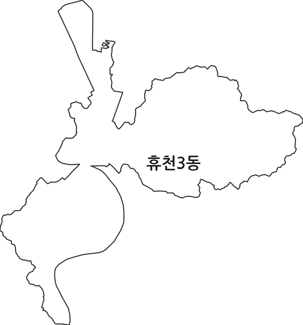 경상북도 영주시 휴천3동 행정동 행정구역 경계 지도