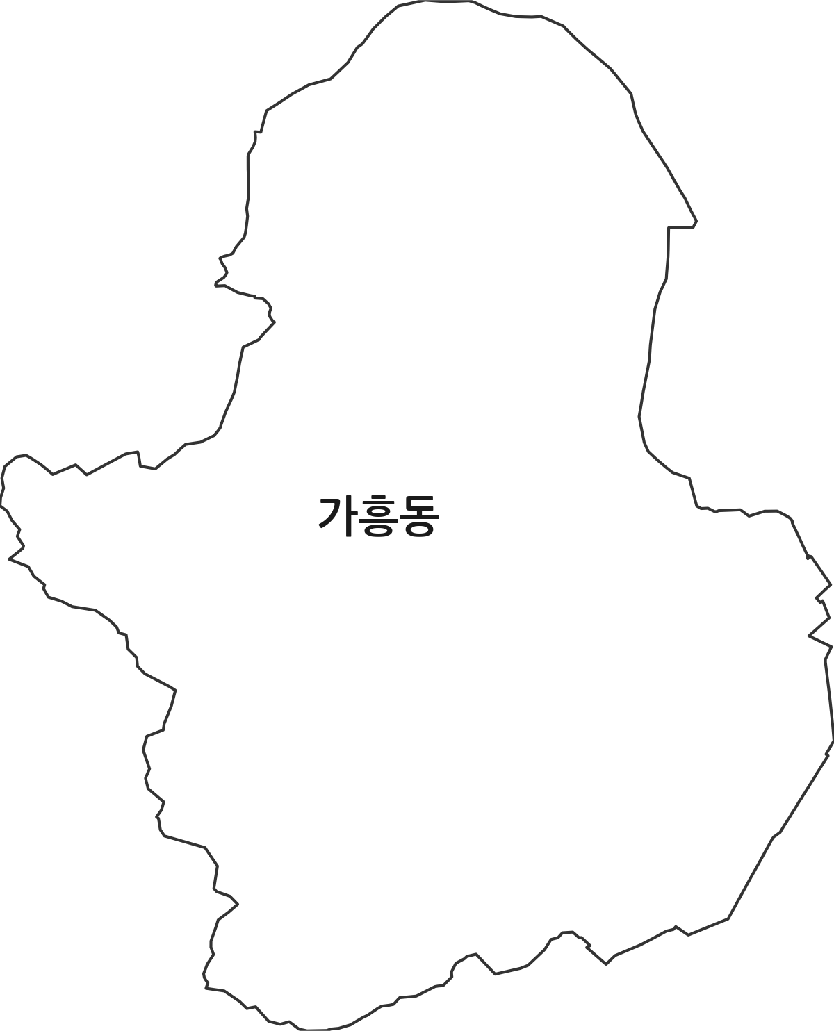 경상북도 영주시 가흥동 법정동 행정구역 경계 지도