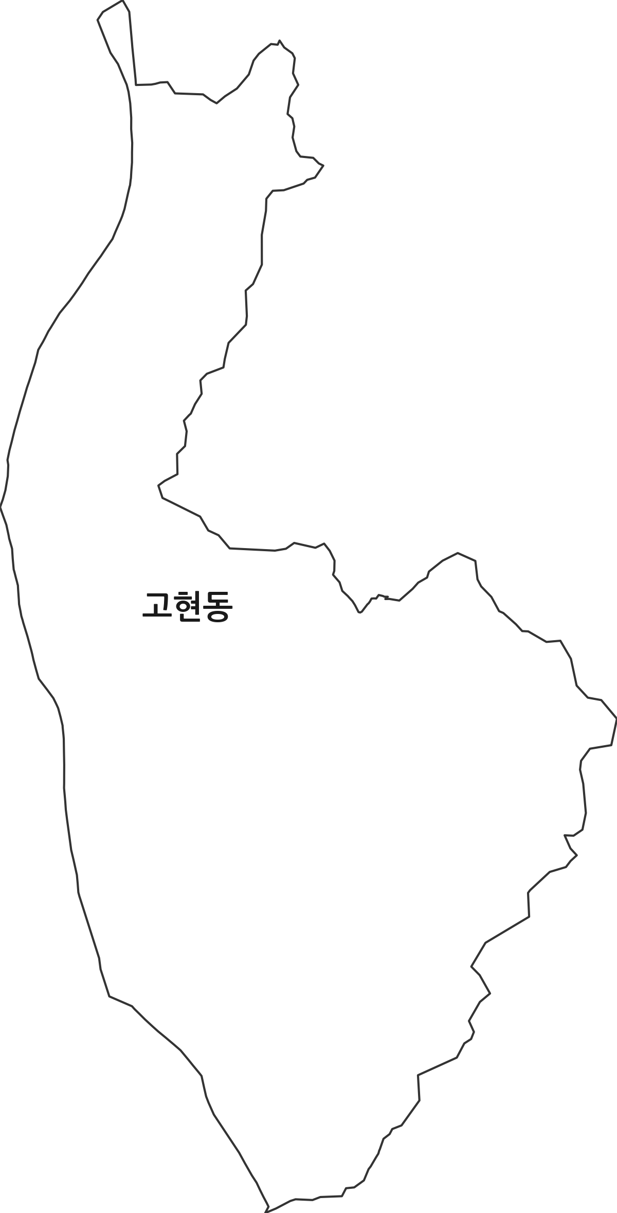 경상북도 영주시 고현동 법정동 행정구역 경계 지도