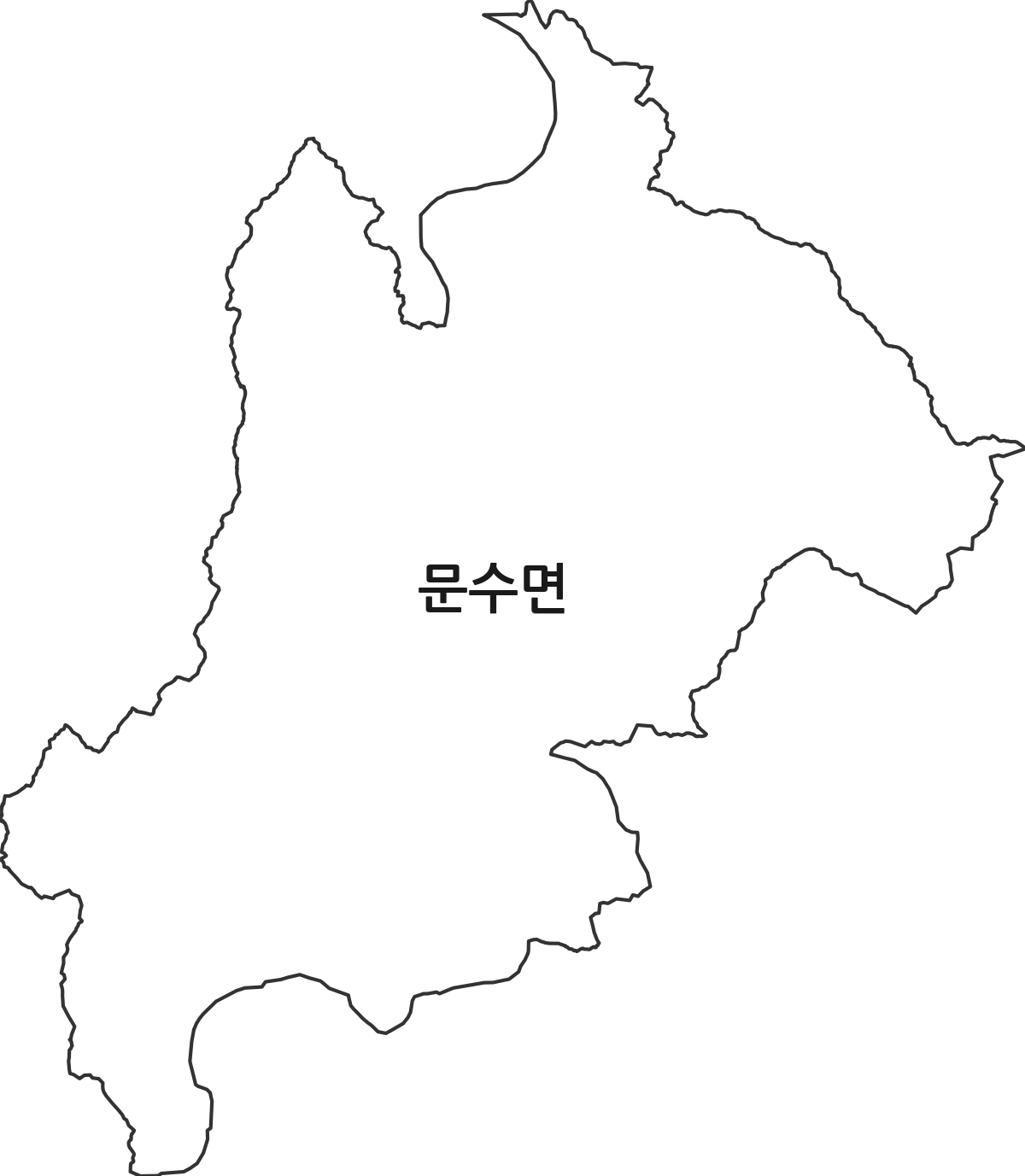 경상북도 영주시 문수면 법정동 행정구역 경계 지도