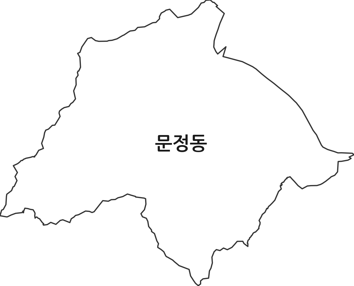 경상북도 영주시 문정동 법정동 행정구역 경계 지도