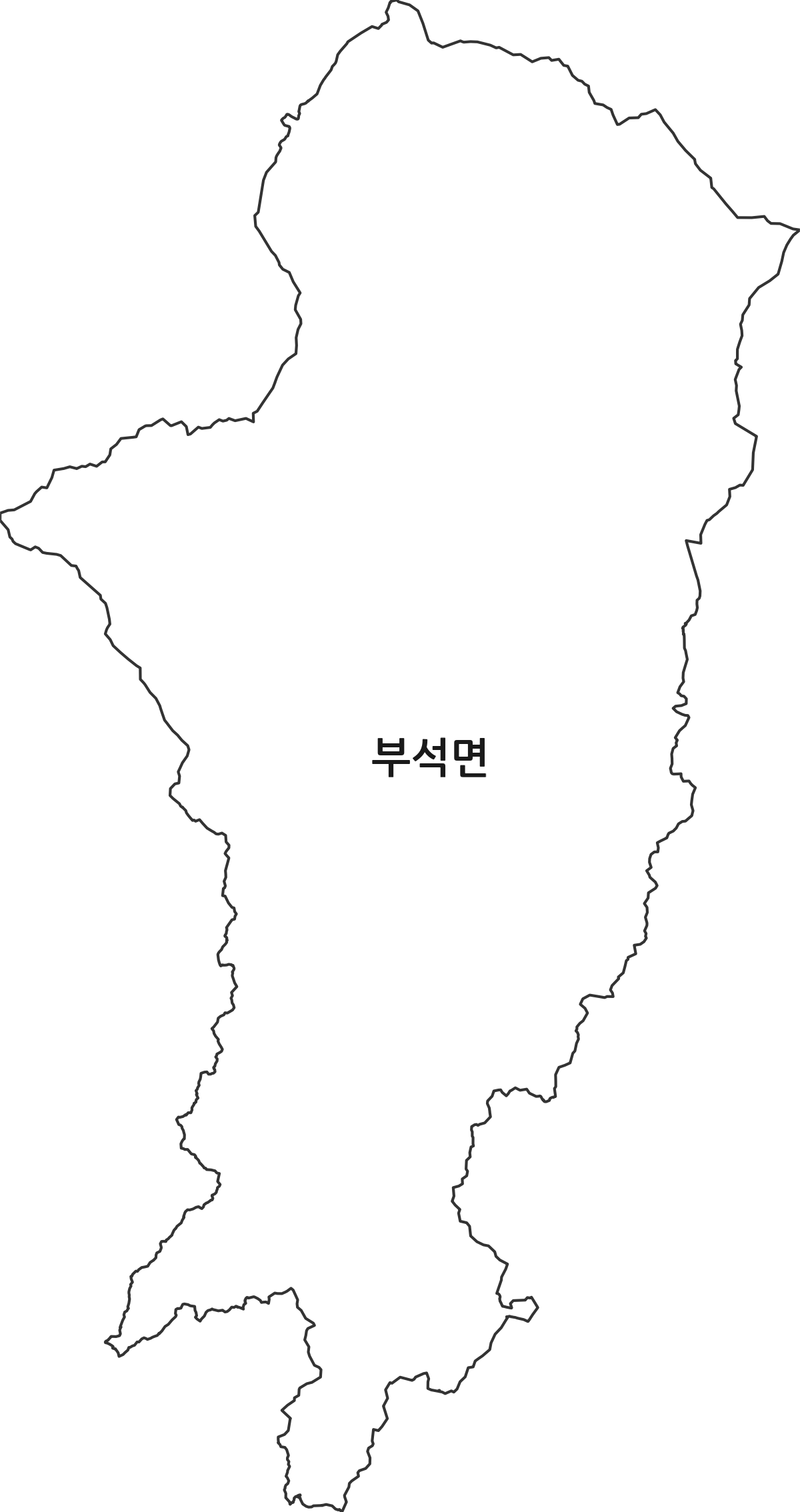 경상북도 영주시 부석면 법정동 행정구역 경계 지도