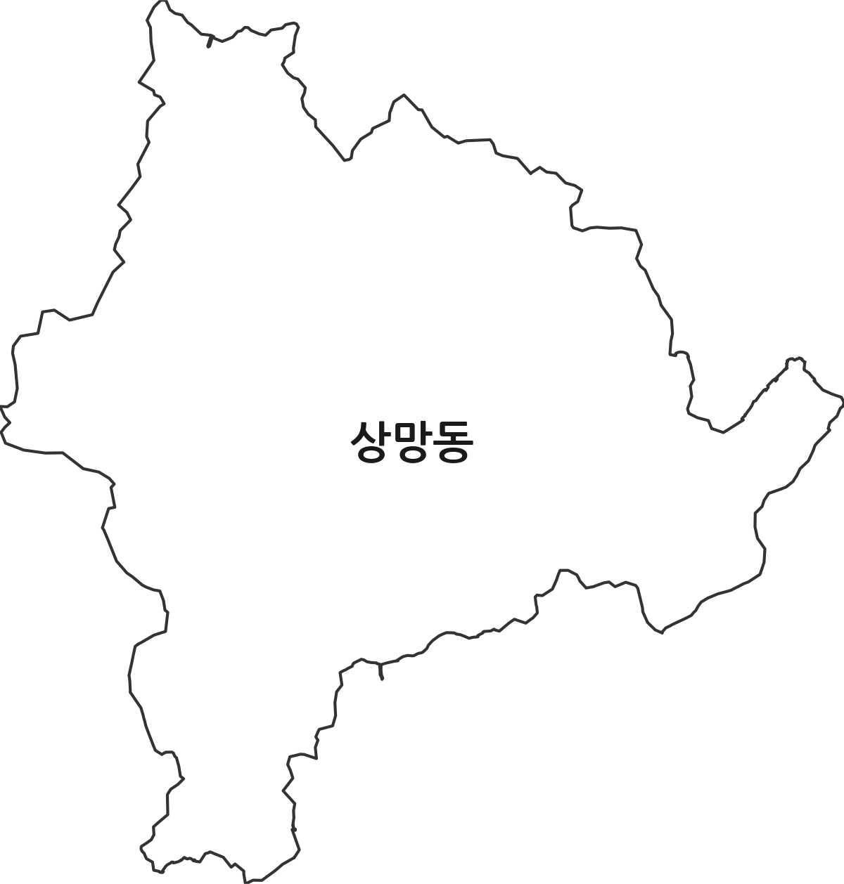 경상북도 영주시 상망동 법정동 행정구역 경계 지도