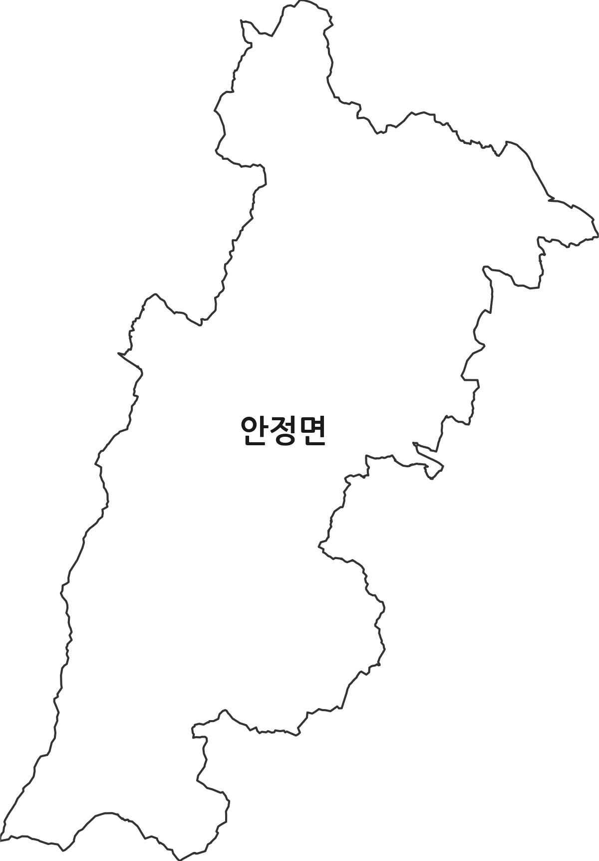 경상북도 영주시 안정면 법정동 행정구역 경계 지도