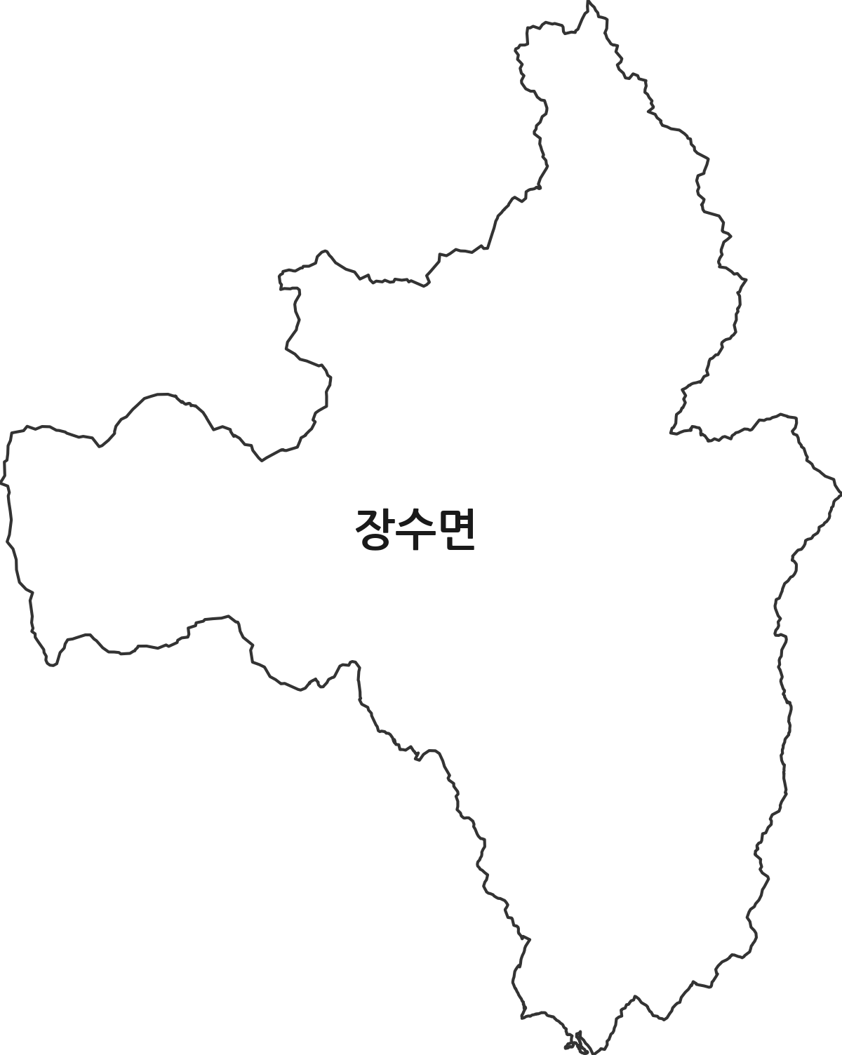 경상북도 영주시 장수면 법정동 행정구역 경계 지도